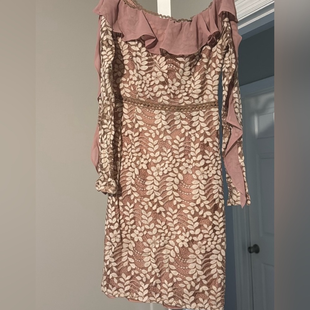 Pretty Little Thing pink lace dress
